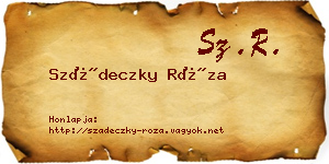 Szádeczky Róza névjegykártya