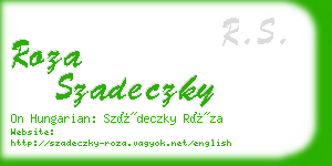 roza szadeczky business card